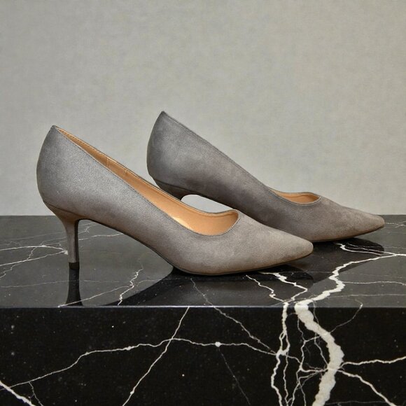 French Connection Kate Women's 10 Gray Slip-On Pointed Toe Party Pump Heels - Picture 2 of 7